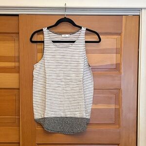 Vince Black and White Striped Tank Top